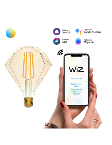 Лампа Gauss Smart Home Filament Diamond 6,5W...