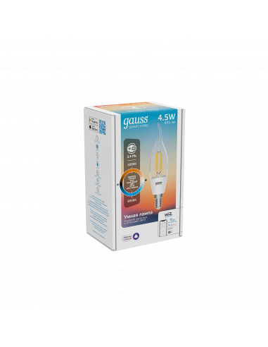 Лампа Gauss Smart Home Filament СF35 4,5W 495lm...