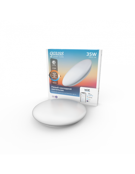 Cвет-ик GaussSmartHome наст-потол 35W2800lm2700-6500К198-264V IP20 400*70мм изм.цвет.тем.+дим LED 1/5