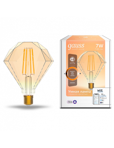 Лампа Gauss Smart Home Filament Diamond 7W...