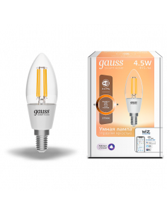 Лампа Gauss Smart Home Filament С35 4,5W 495lm 2700К E14...