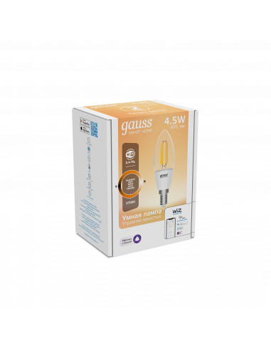 Лампа Gauss Smart Home Filament С35 4,5W 495lm...