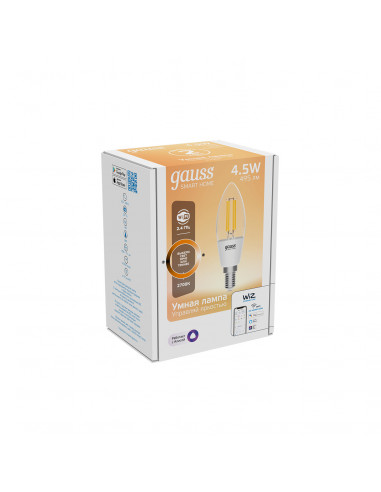 Лампа Gauss Smart Home Filament С35 4,5W 495lm...