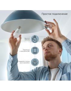 Лампа Gauss Smart Home С37 5W 470lm 2700К Е14 диммируемая... 2
