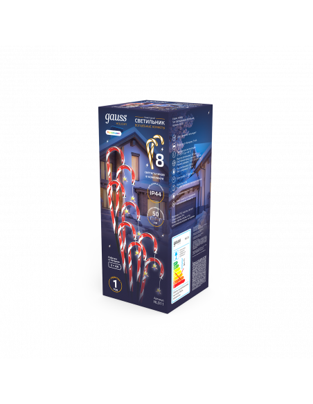 Светильник новогодний Gauss Holiday " Волшебные конфеты", IP44 мультицвет LED 1/8