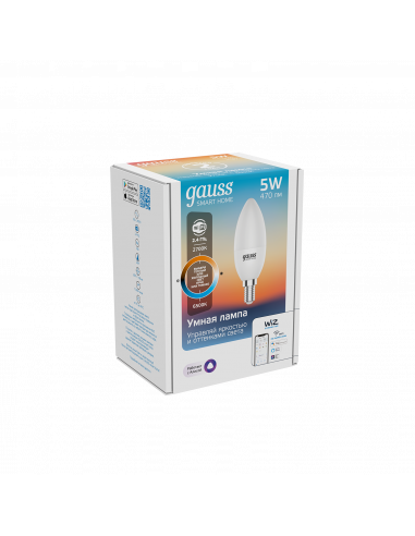 Лампа Gauss Smart Home С37 5W 470lm 2700-6500К...