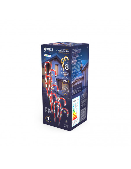 Светильник новогодний Gauss Holiday " Волшебные конфеты", IP44 мультицвет LED 1/8