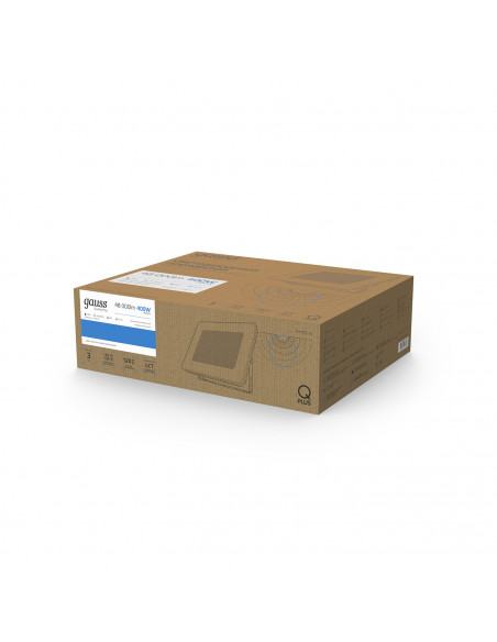 Прожектор Gauss Qplus 400W 48000lm 6500K 100-240V IP65 графитовый линзованный 40° LED 1/1