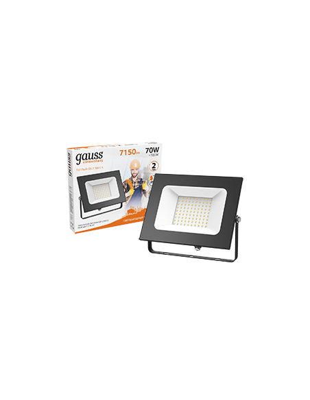 Прожектор Gauss Elementary 70W 7150lm 3000К 175-265V IP65 черный LED 1/10