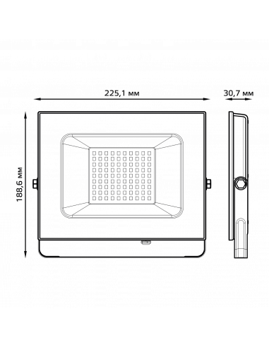 Прожектор Gauss Elementary 70W 7150lm 3000К...