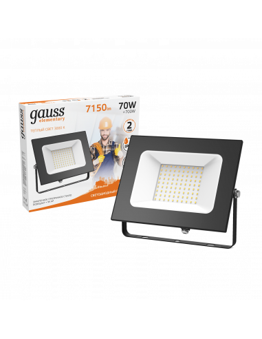 Прожектор Gauss Elementary 70W 7150lm 3000К...