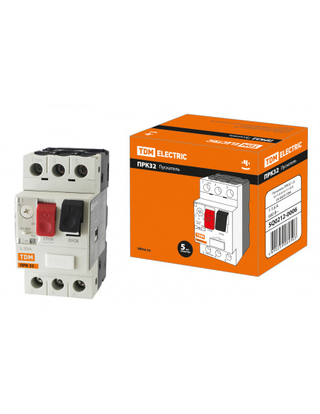 Пускатель ПРК32-1,6 In1,6A Ir1-1,6A Ue 660В TDM