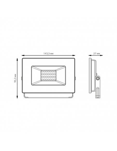 Прожектор Gauss Elementary 30W 2695lm 4000К 200-240V IP65 черный LED 1/10