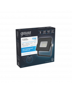 Прожектор Gauss Qplus 10W 1000lm 6500K 200-240V IP65... 2