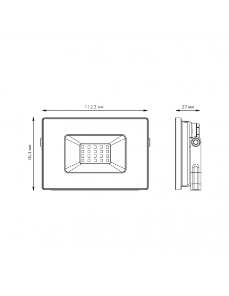 Прожектор Gauss Elementary 20W 1745lm 4000К 200-240V IP65 черный LED 1/20