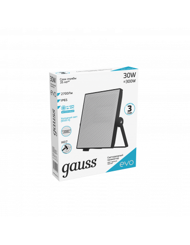 Прожектор Gauss EVO 30W 2700lm 6500K 100-240V...
