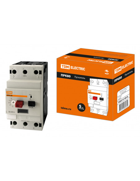 Пускатель ПРК80-1,6 In1,6A Ir1-1,6A Ue 660В TDM