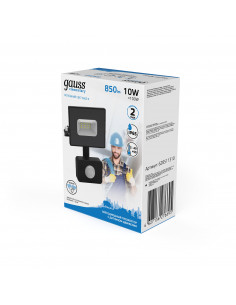Прожектор Gauss Elementary-S 10W 850lm 6500К 175-265V... 2