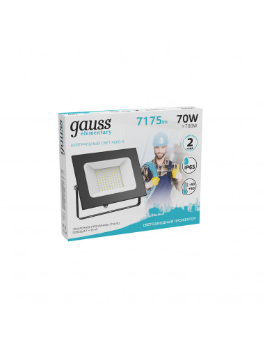 Прожектор Gauss Elementary 70W 7175lm 4000К...