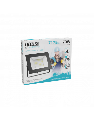 Прожектор Gauss Elementary 70W 7175lm 4000К...