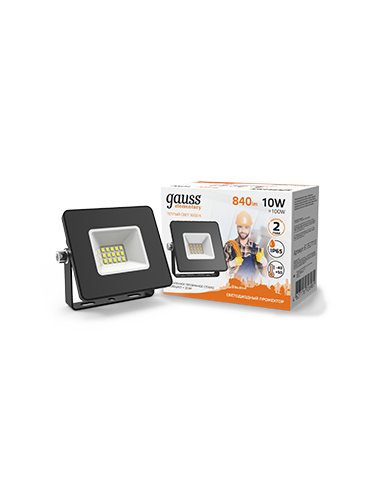 Прожектор Gauss Elementary 10W 840lm 3000К...