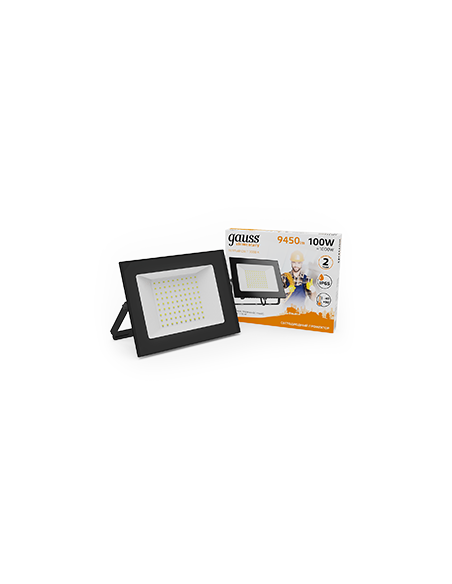 Прожектор Gauss Elementary 100W 9450lm 3000К 175-265V IP65 черный LED 1/4