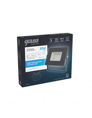 Прожектор Gauss Qplus 30W 2550lm 6500K 200-240V...