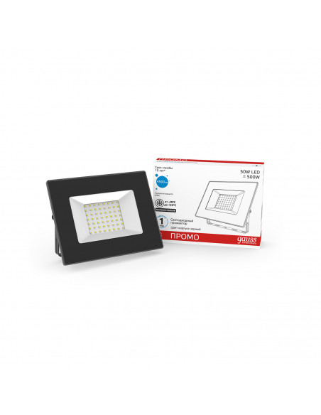 Прожектор Gauss Elementary 50W 4500lm 6500К 200-240V IP65 PROMO черный LED 1/10