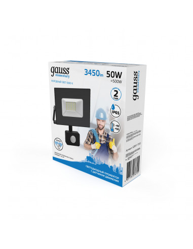 Прожектор Gauss Elementary-S 50W 3450lm 6500К...