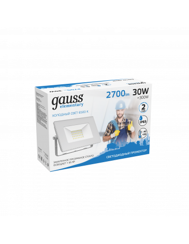 Прожектор Gauss Elementary 30W 2700lm 6500K...