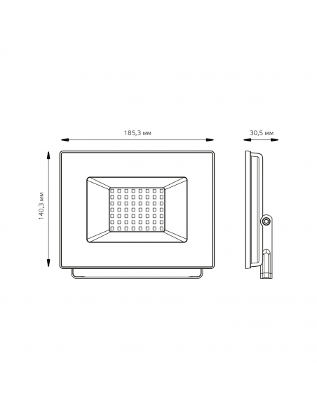Прожектор Gauss Elementary 50W 4475lm 4000К 200-240V IP65 черный LED 1/10