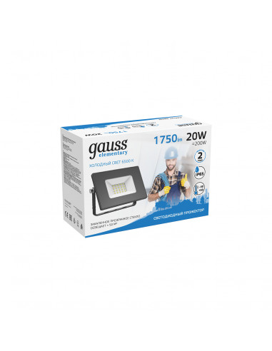 Прожектор Gauss Elementary 20W 1750lm 6500К...