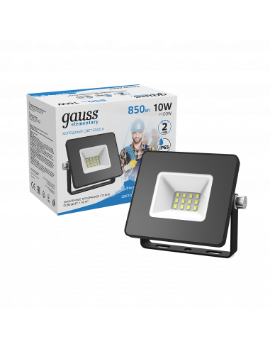 Прожектор Gauss Elementary 10W 850lm 6500К...
