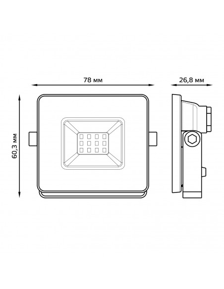 Прожектор Gauss Elementary 10W 850lm 6500К 200-240V IP65 черный LED 1/20