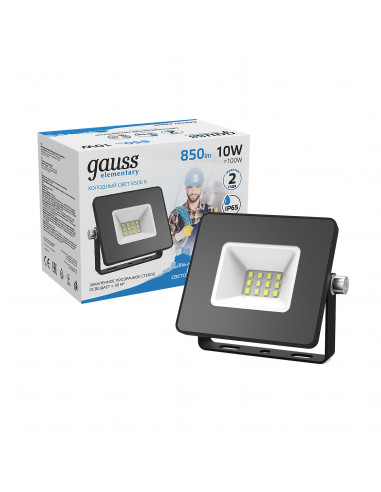Прожектор Gauss Elementary 10W 850lm 6500К...