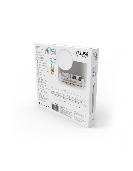 Светильник Gauss Basic Space Line НПС 55W 4700lm 4000K  220-240V IP20 485*75 LED 1/10