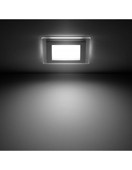 Светильник Gauss Glass кв 6W 490lm 4000K 220-240V IP20 монт Ø70х70 100*100*35 с дек стеклом LED 1/40