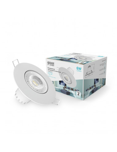 Светильник Gauss Downlight круг 6W 520lm 4000K...