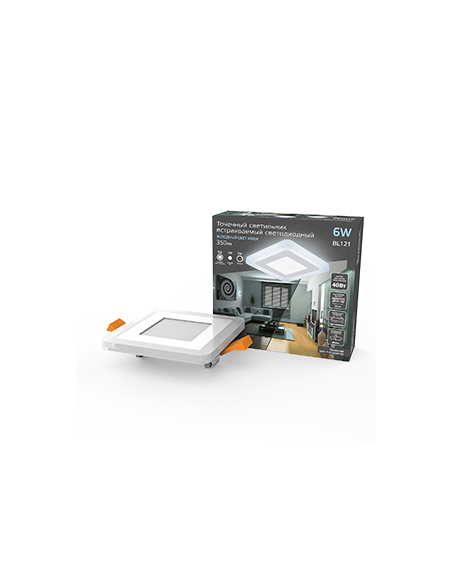 Светильник Gauss Backlight кв 3+3W 350lm 4000K 180-265V IP20 монт Ø85 105*105*31мм 3 реж  LED 1/40