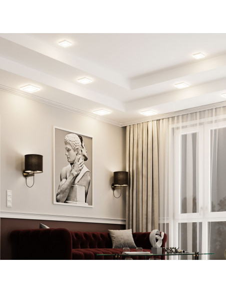 Светильник Gauss Backlight кв 3+3W 350lm 4000K 180-265V IP20 монт Ø85 105*105*31мм 3 реж  LED 1/40