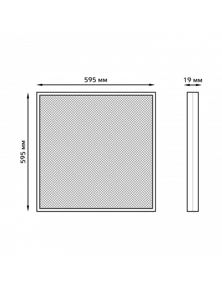 Светильник офисный Gauss 48W 4200lm 4000K IP20 595*595*19мм призма LED 1/4