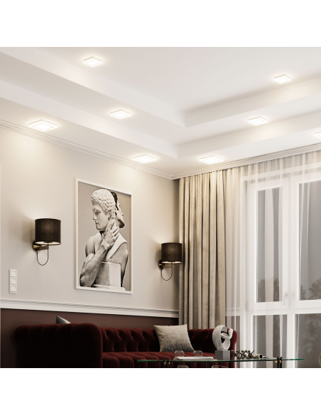 Светильник Gauss Backlight кв 6+3W 540lm 4000K 180-265V IP20 монт Ø120 145*145*31мм 3 реж  LED 1/40