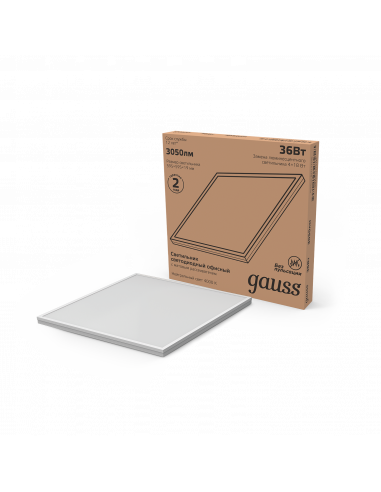Светильник офисный Gauss 36W 2750lm 4000K IP20...