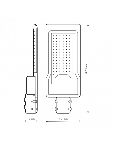 Светильник уличный Gauss Avenue 80W 8000lm 3000K 190-250V IP65 420*160*57мм черный КСС "Ш" LED 1/10