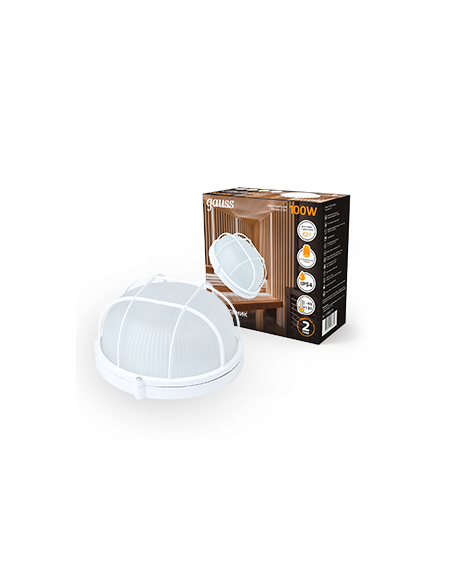 Светильник Gauss НБП IP54 255*240*115 круг с решеткой под лампу Е27 max 100W, 1/8