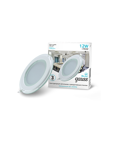 Светильник Gauss Glass круг 12W 990lm 4000K...