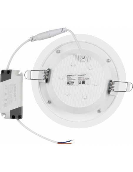 Светильник Gauss Glass круг 12W 990lm 4000K 220-240V IP20 монт Ø118 160*35 с дек стеклом LED 1/40
