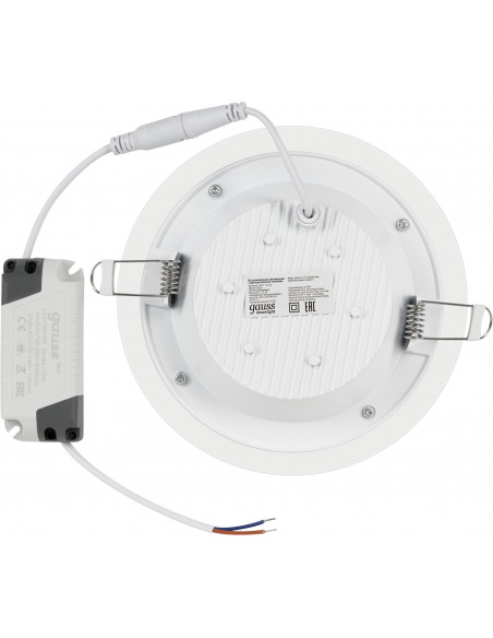 Светильник Gauss Glass круг 12W 990lm 4000K 220-240V IP20 монт Ø118 160*35 с дек стеклом LED 1/40