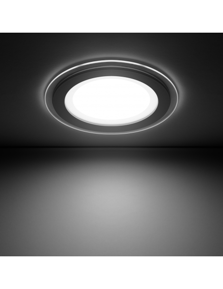 Светильник Gauss Glass круг 12W 990lm 4000K 220-240V IP20 монт Ø118 160*35 с дек стеклом LED 1/40