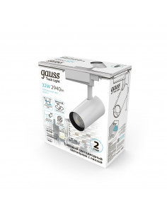 Светильник трековый Gauss цилиндр 32W 2940lm 4000K... 2